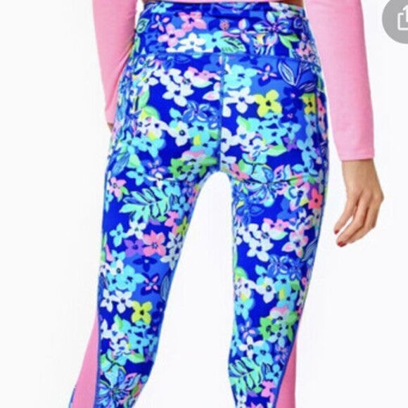 NWOT Lilly Pulitzer Weekender High Rise Leggings Borealis Social Sunset SMALL - Picture 4 of 6